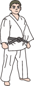 若い柔道選手のイラスト