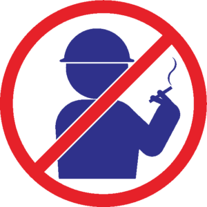 工事現場では禁煙のピクトグラム