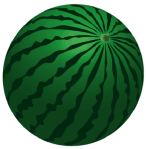 立体的なスイカのイラスト