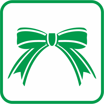 クリスマスリボンの単色アイコン画像