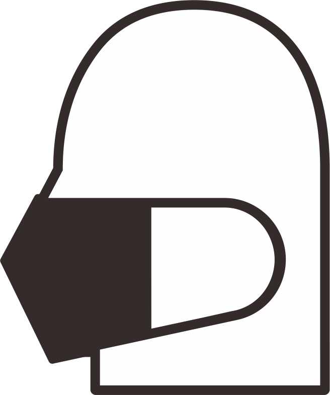 マスクを着用した横顔のシンプルピクトグラム(02)