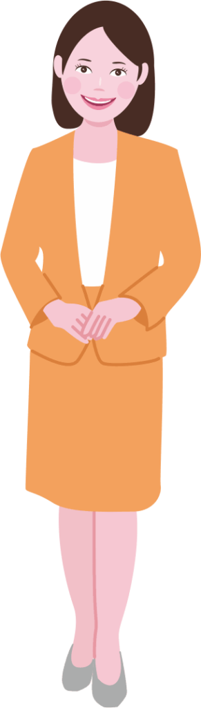 笑顔が可愛い受付嬢のイラスト