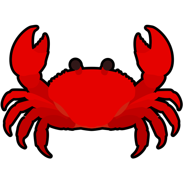 お正月に人気のご馳走である真っ赤な蟹(カニ)のアイコンイラスト