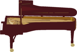 大きなグランドピアノのイラスト