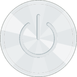 シルバー色のプッシュスイッチ シルバー色に輝くプッシュスイッチのイラスト