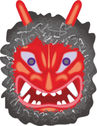 ナマハゲ 男鹿半島のナマハゲのお面のイラスト