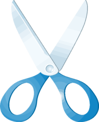 ブルーのハサミ ブルーの簡易ハサミのイラスト