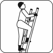 ハシゴ作業 ハシゴに登っている作業員のアイコン