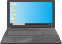 ノートパソコン スタイリッシュで高性能なノートパソコンのイラスト