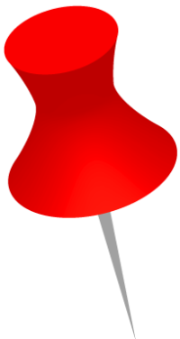 赤い押しピン 赤いダルマ画鋲のイラスト画像