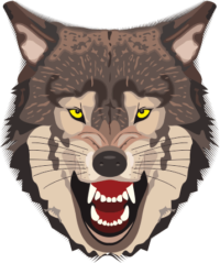 オオカミ 怒っているオオカミの顔のイラスト