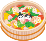 雛ちらし ひな祭りを祝って食べる雛ちらしのイラスト