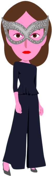 仮面 仮面をつけた女性のイラスト