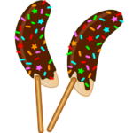 チョコバナナ お祭りの露店で大人気のチョコバナナのイラスト