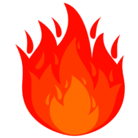 火の玉炎 火の玉状に勢いよく燃え上がる炎のイラスト