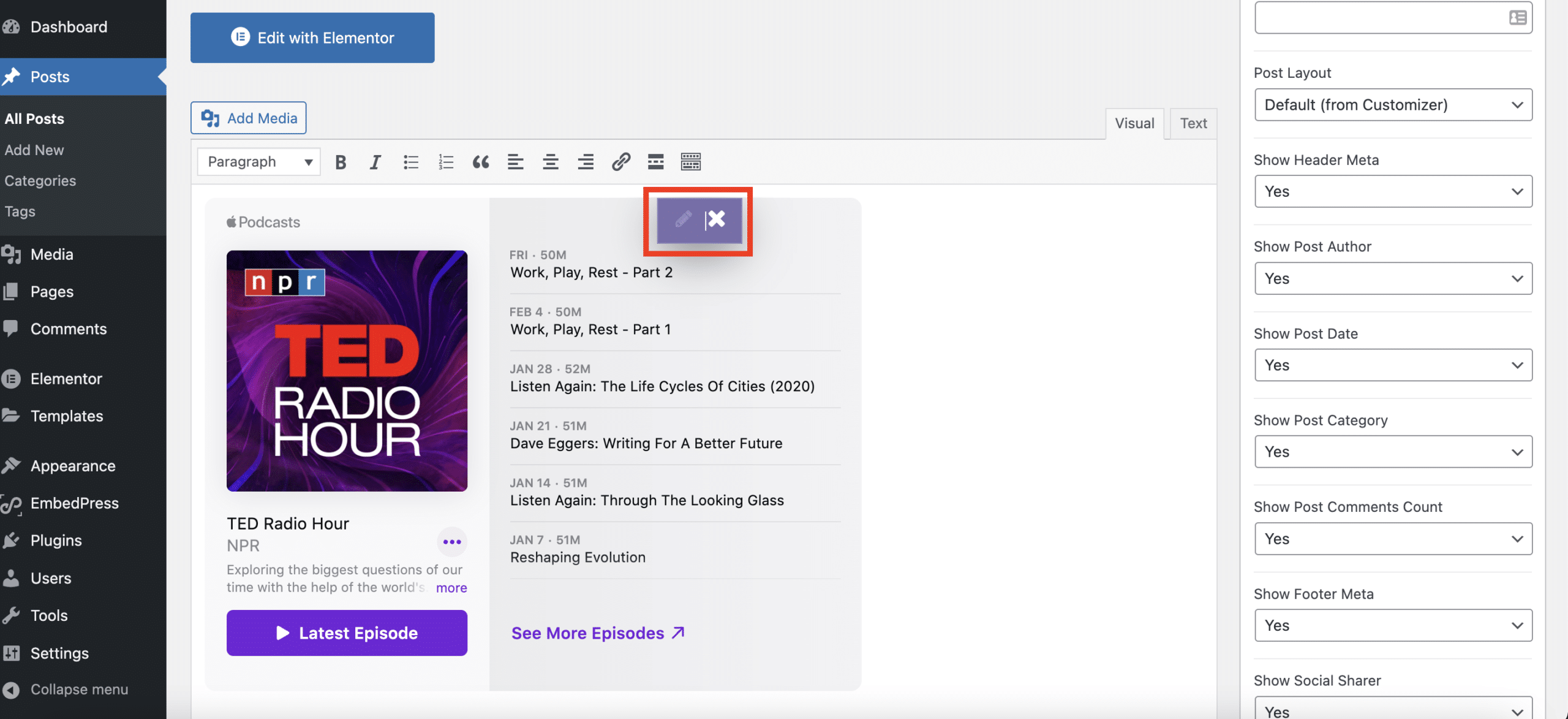 How To Embed Apple Podcasts In WordPress Using EmbedPress PRO? 11 embed Apple podcasts