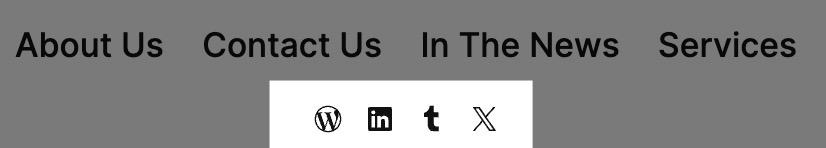 An example of a menu of social icons.