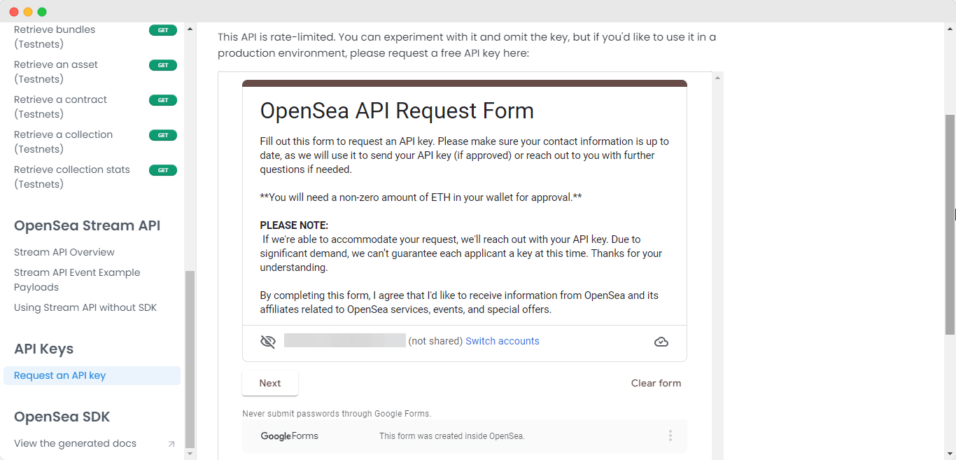 How To Retrieve OpenSea NFT API With Essential Blocks? 1 OpenSea NFT API