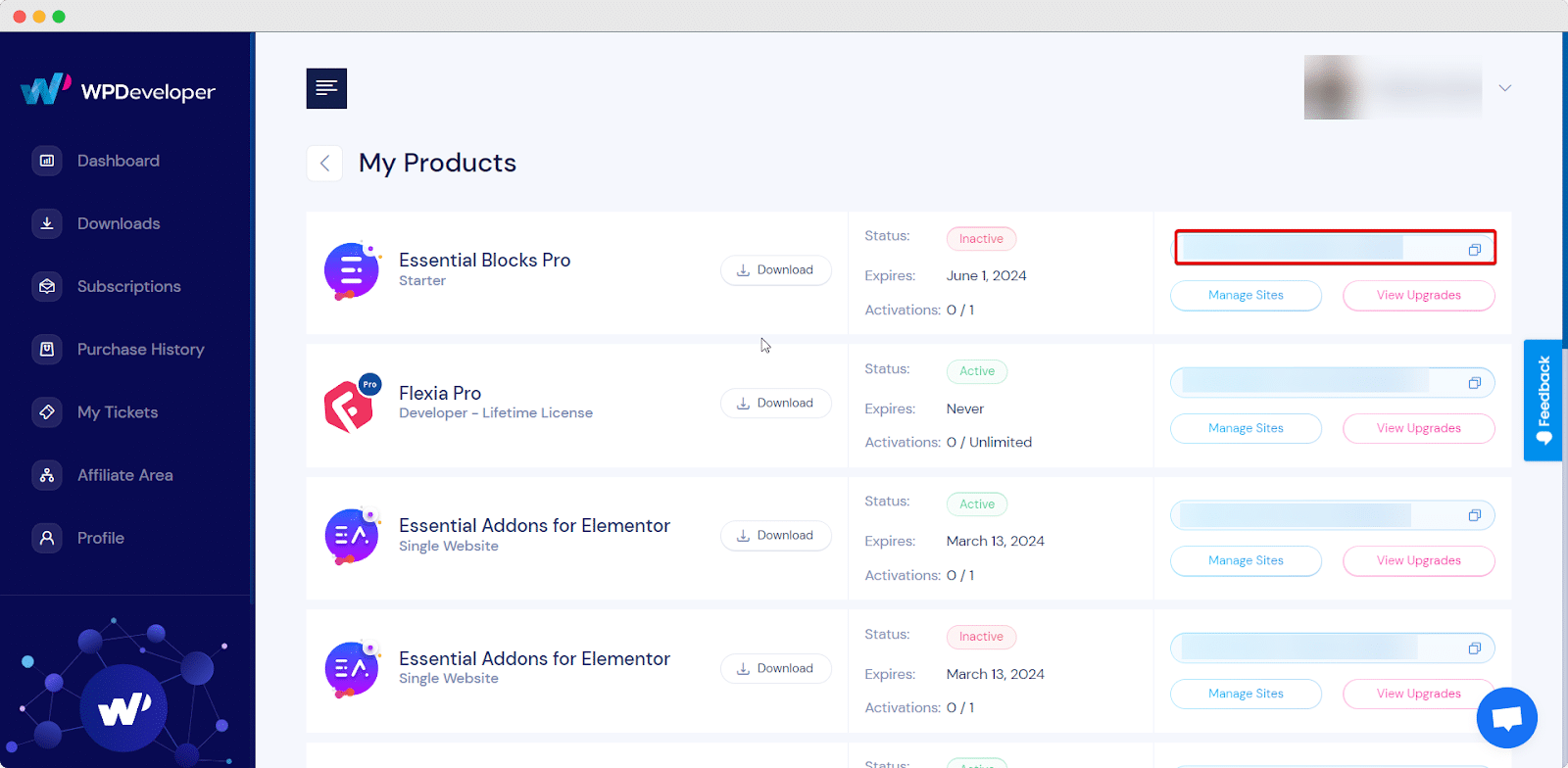 How To Activate License Key For Essential Blocks PRO? 1 Activate License Key