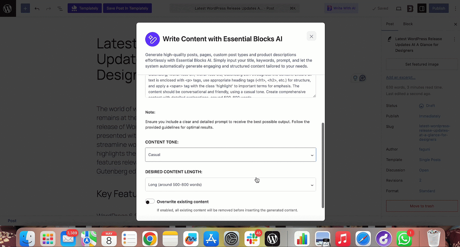 Generate with AI Using Essential Blocks: Revolutionize How You Create Content in WordPress 5 Generate with AI