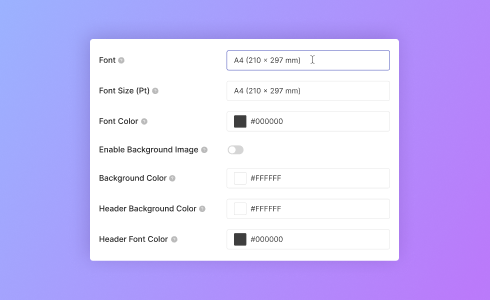 Attractive Typography and Color Options - Convert Form Submission to PDF