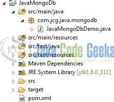 Fig. 1: Java MongoDb Application Project Structure