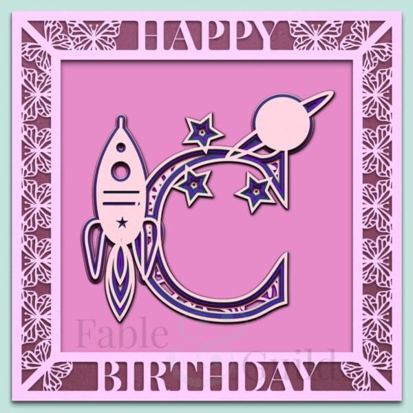 Starship Alphabet Letter C Starship Alphabet Letter C - Rocket Ship SVG