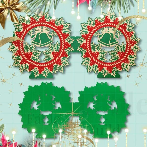 Holly Wreath Christmas Charm Card Holly Wreath Christmas Charm Card - Christmas Wreath SVG Files