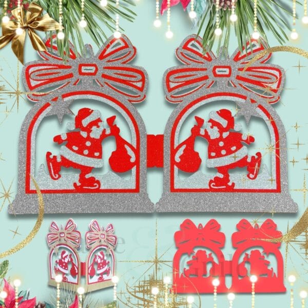 Christmas Skating Santa SVG Card Christmas Skating Santa SVG Card