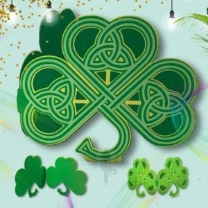 SVG cutting files - Three Leaf Celtic Shamrock SVG Greeting Card