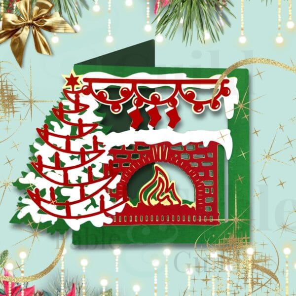 Christmas By The Fire (Christmas Card Cut File) Christmas By The Fire Christmas Card cut file