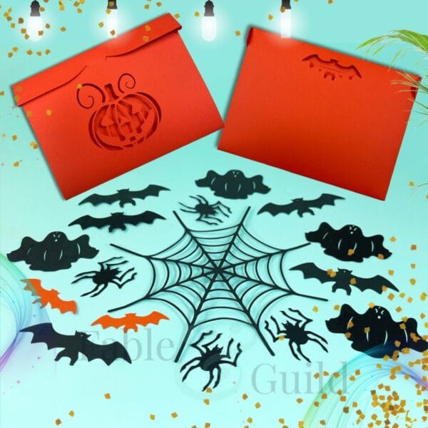 Halloween Pumpkin Envelope Template (with FREE Spooky Confetti) Halloween Envelope SVG Template