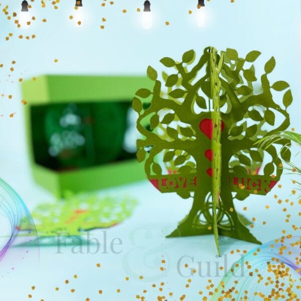 Tree of Life - Love & Luck (plus FREE SVG Celtic Trinity Envelope or Celtic Trinity Gift Box template) 3D Tree of Life SVG Gift Card Cut File