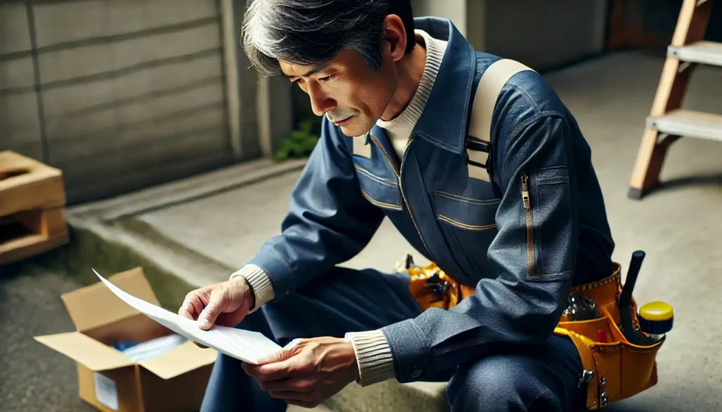 えんナビが闇金や怪しいと言われる口コミを見る男性