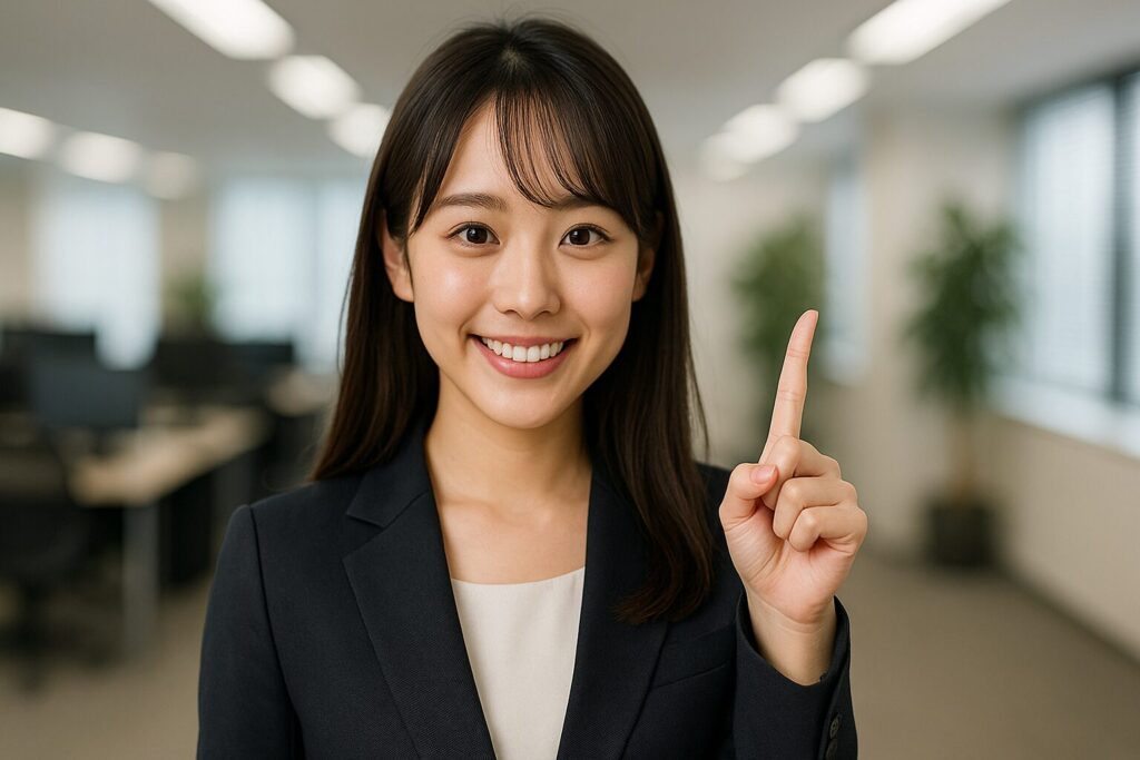 JBLのファクタリングのメリットを説明する女性