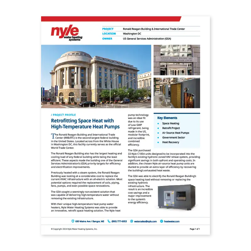 Cover of a Nyle project profile about the Ronald Reagan Building in Washington DC