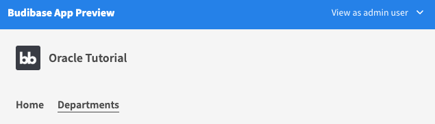 Verifying that admin users can see the Departments link