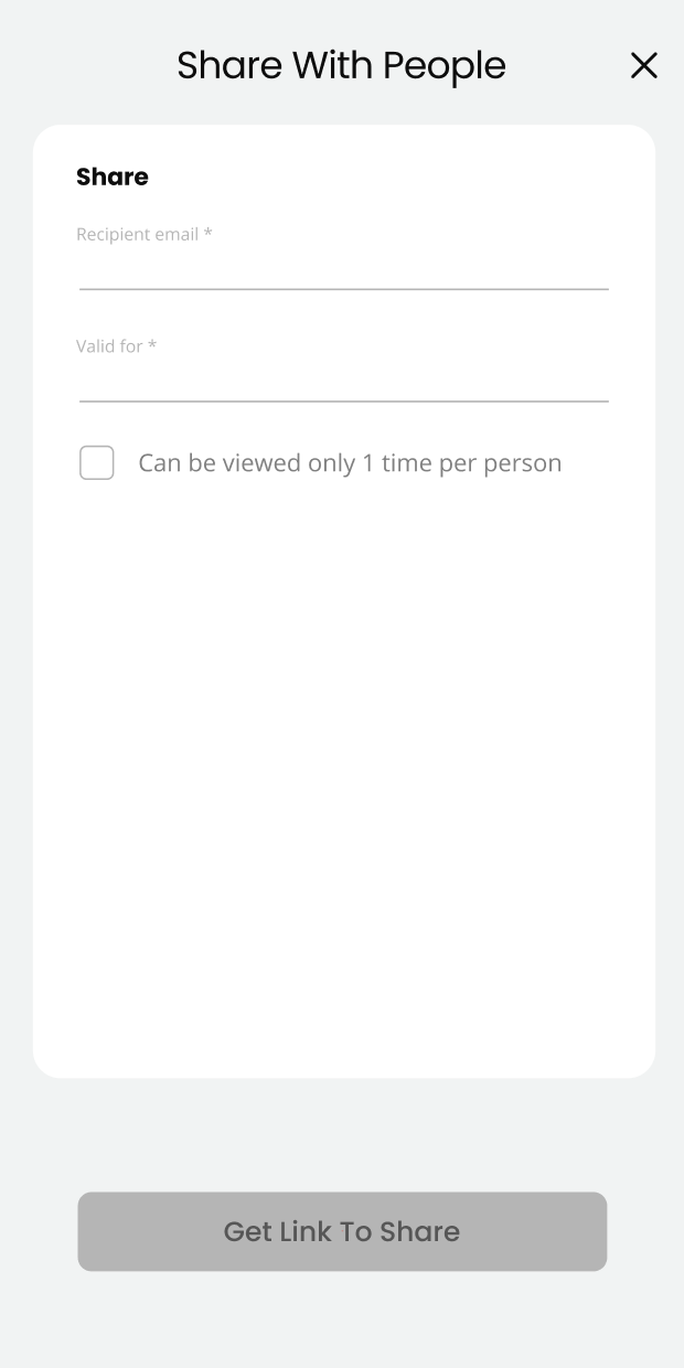 Illustration for: 5. Click on the "Get Link to Share" button. The link to share will be copied to your clipboard. You can then paste the link into an email or other message to send to the person…