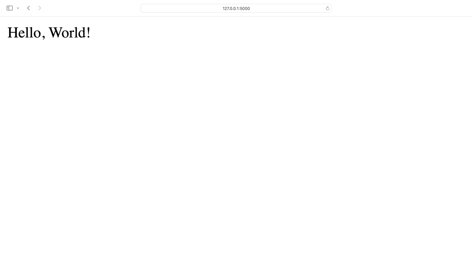 Screenshot of a welcome page