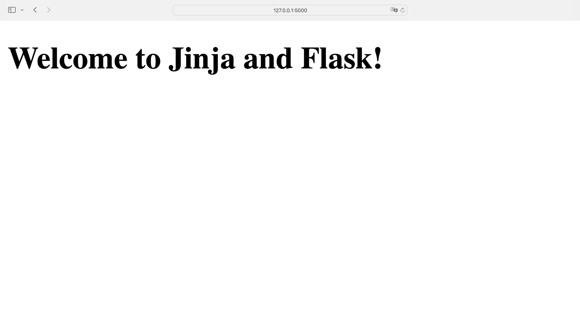 Screenshot of a website showing a welcome message with page title