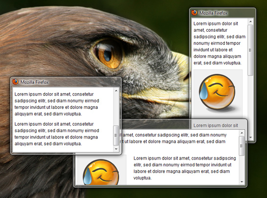 Windows 7 window in different window sizes
