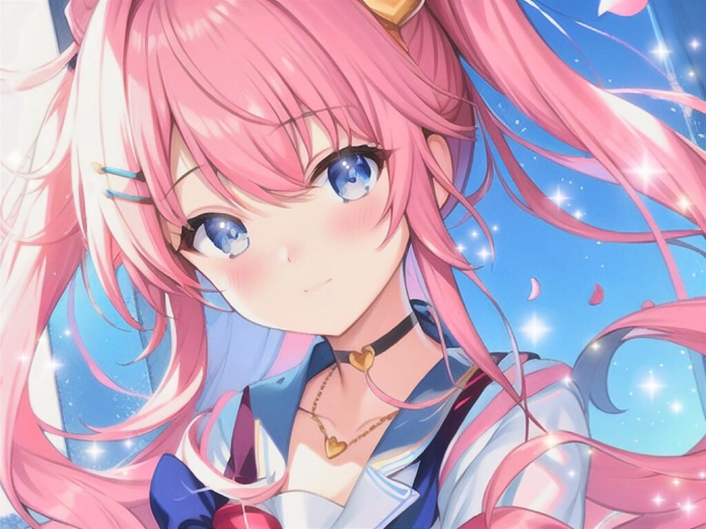 ピンク髪女の子