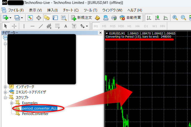 「Period_converter_ALL.mq4」で1分足以外のヒストリカルデータを生成3