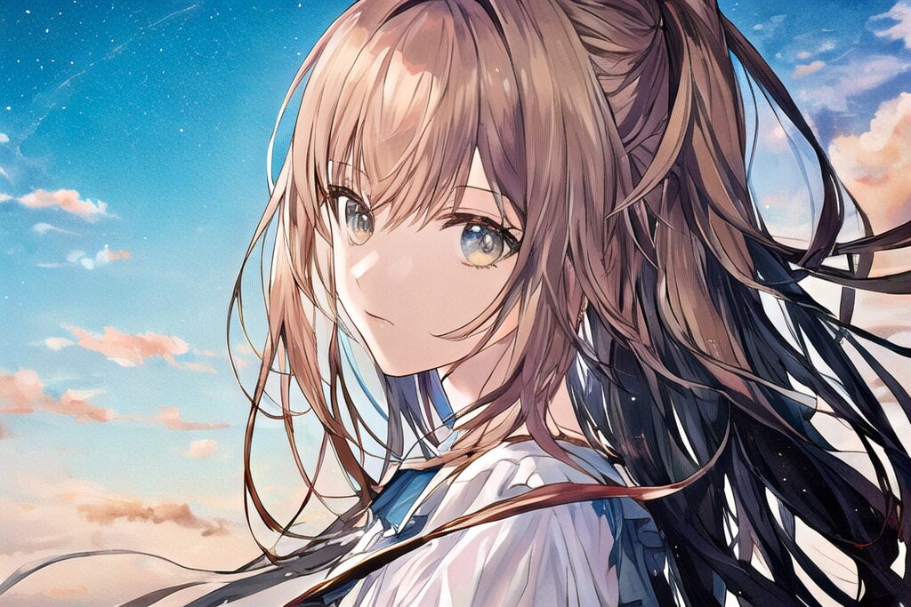 青空の下の女の子