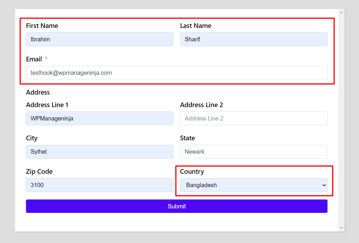 crm form webhook preview