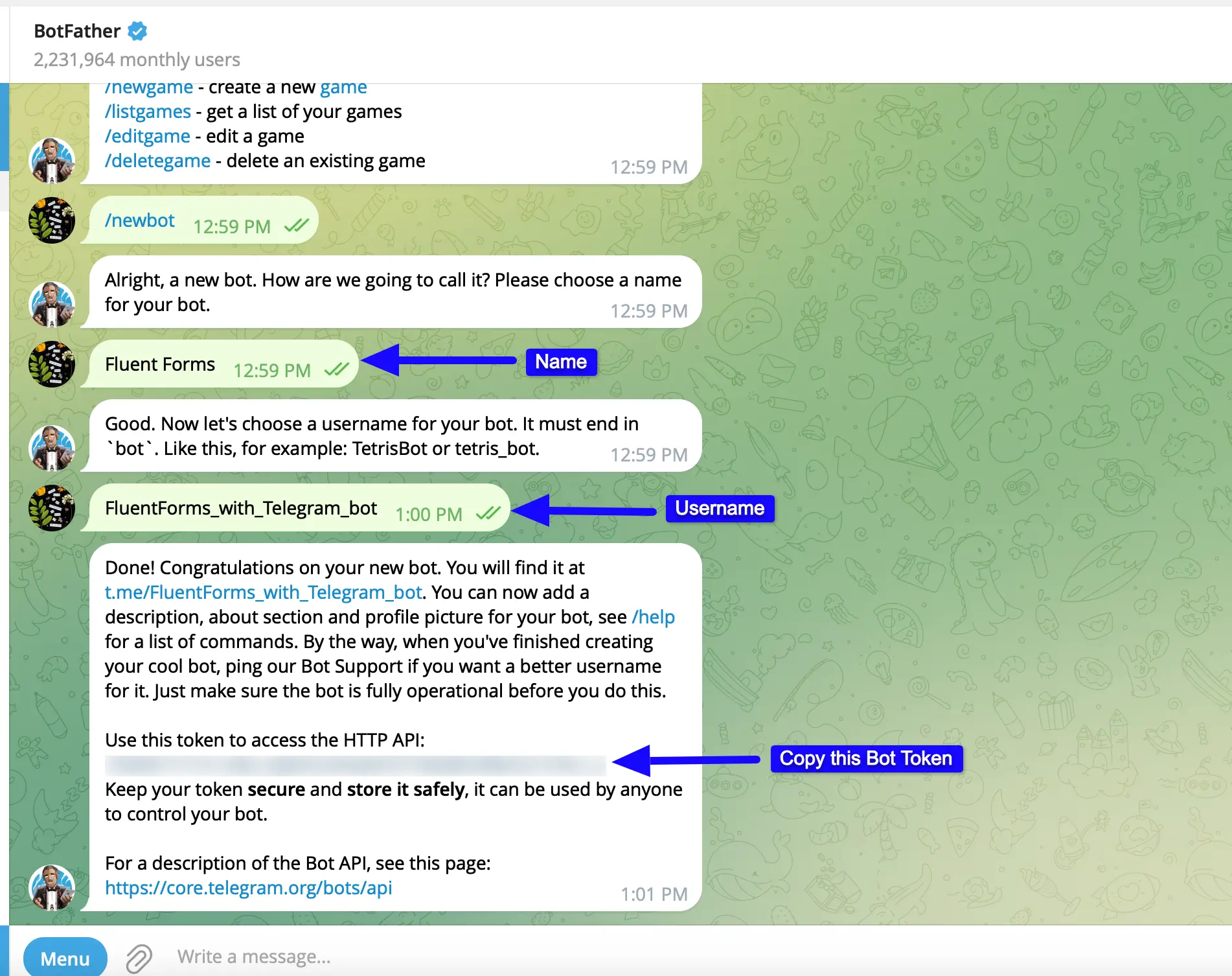 5. Copy Bot Token 46990