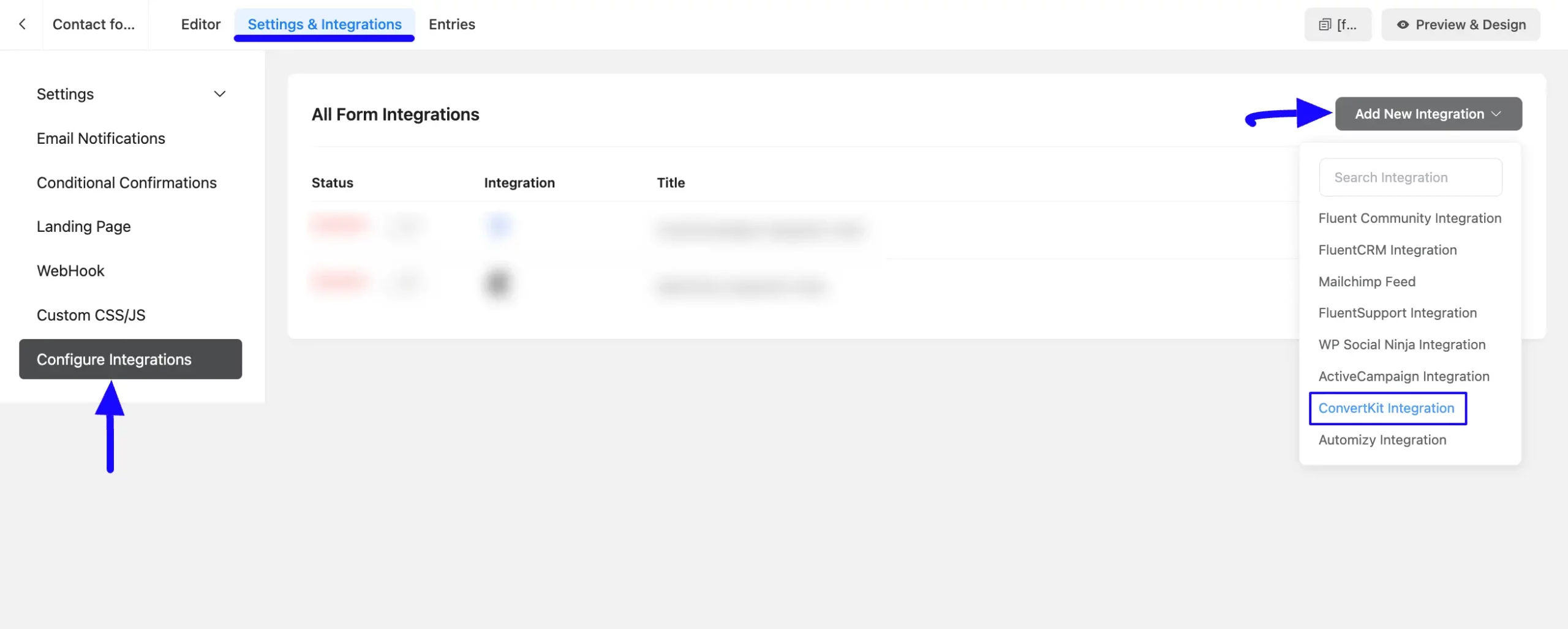 7. Add New Integration button scaled 46570