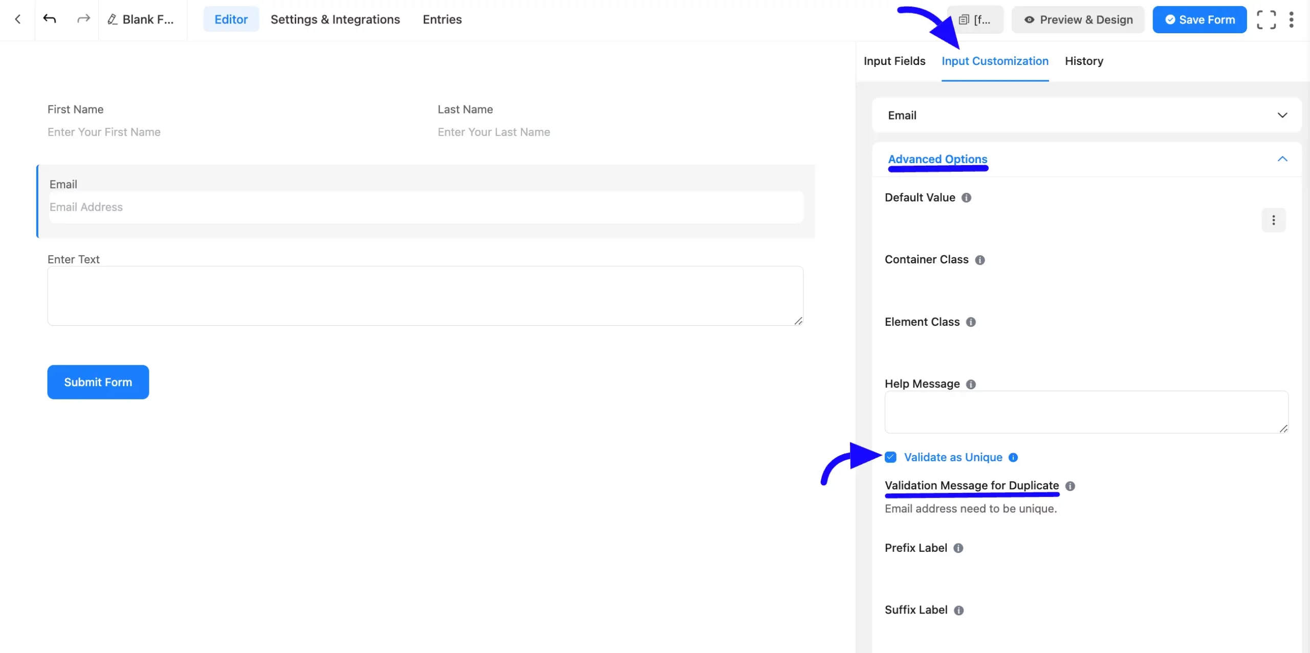 unique validation form scaled 46525