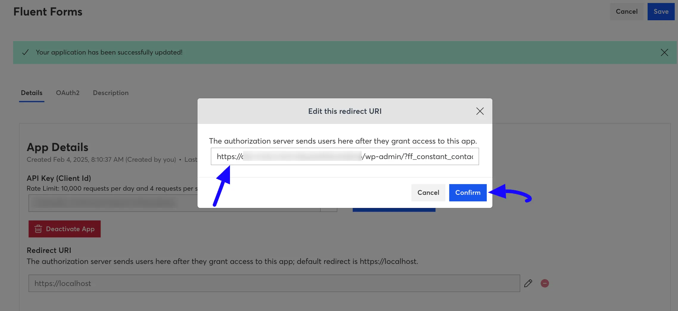 10. Paste Redirect URL 48844