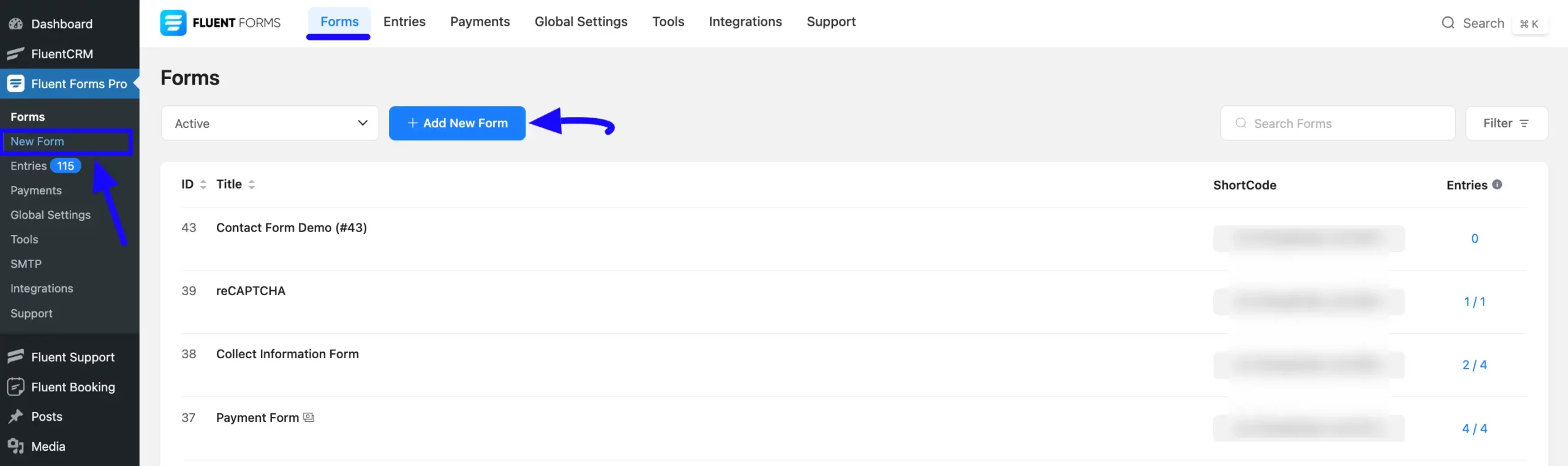 2. Add New Form button scaled 49332
